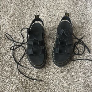 Black Doc Martins Platform Sandals